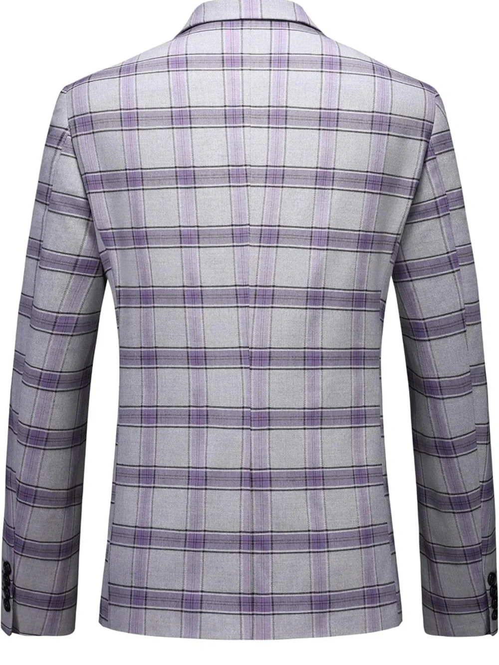TALLIA Gray and Lavender Windowpane Plaid Sport Coat